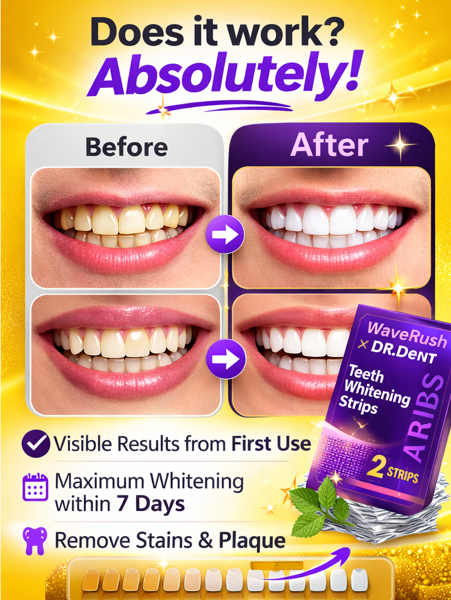 Dr. Dent WaveRush Purple Whitening Strips42 Strips (Pack of 1)